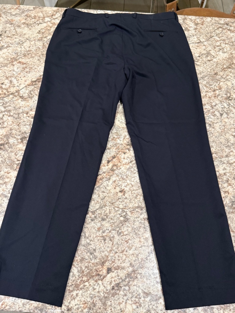 Van Heusen Mens Classic fit 2 Piece Suit 38R 35x29 Pants Navy Blue Solid Stretch - Picture 7 of 14